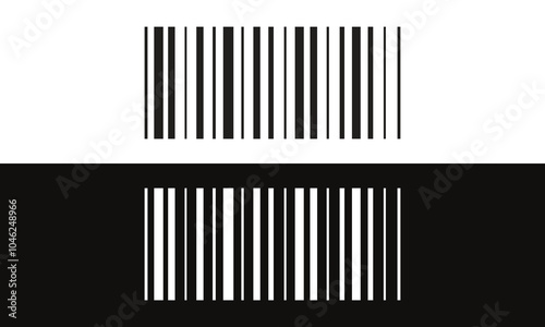black white barcode vector symbol. flat barcode vector illustration.