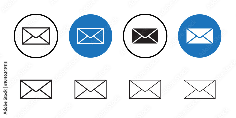 Email button icon Black line art vector logo set Email button icon Black line art vector logo set