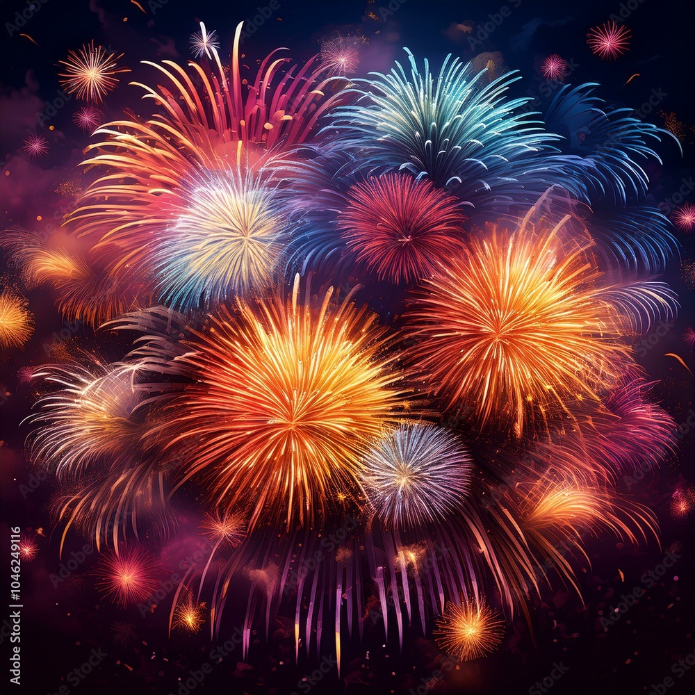 Fototapeta premium Fireworks Background 