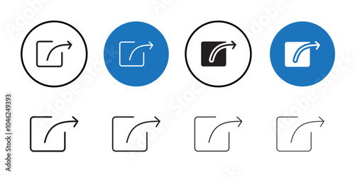 Export icon Black line art vector logo set