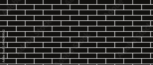 abstract black brick wall pattern on dark can be used background.
