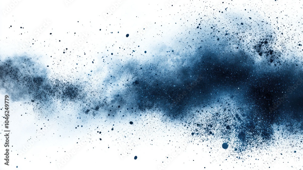 An abstract representation of a dark blue ink or paint splash on a white background. An abstract representation of a dark blue ink or paint splash on a white background.