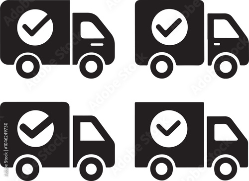 Delivery Truck Icon with Checkmark Badge