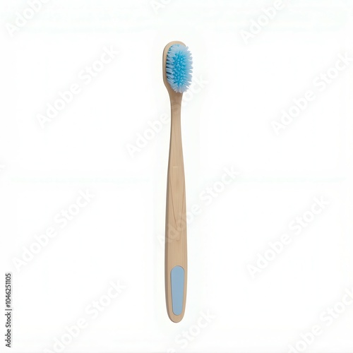 Eco-friendly bamboo toothbrush, white isolate background