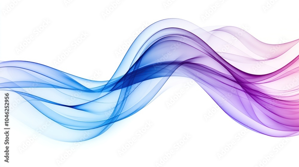Abstract colorful waves in blue and purple tones on a white background. Abstract colorful waves in blue and purple tones on a white background.