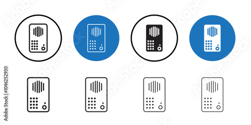 Interphone icon Black line art vector logo set