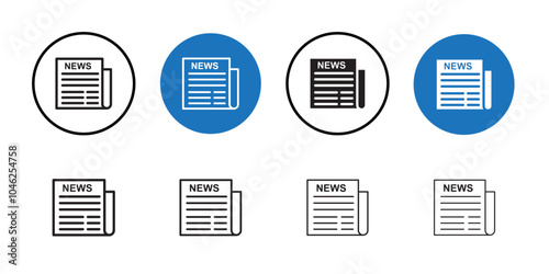 News icon Black line art vector logo set
