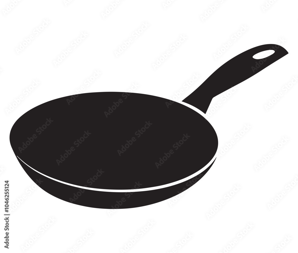 Pan silhouette icon. Frying pan silhouette vector illustration Pan silhouette icon. Frying pan silhouette vector illustration