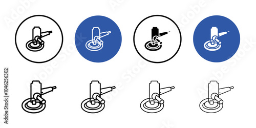 Polisher icon Black line art vector logo set