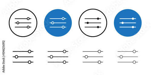 Settings icon Black line art vector logo set