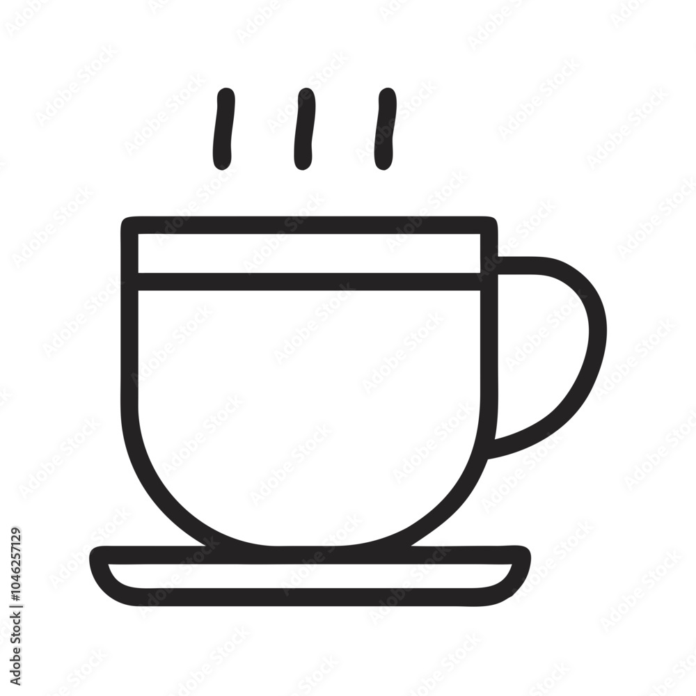 Coffee cup line icon vector Coffee cup line icon vector