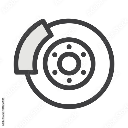 Car brake disc icon vector