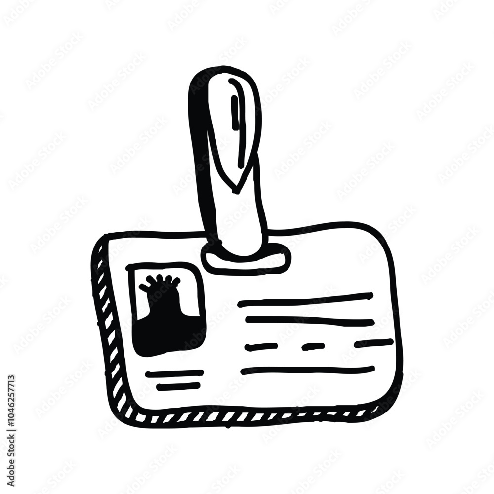 pencil style id card icon illustration pencil style id card icon illustration