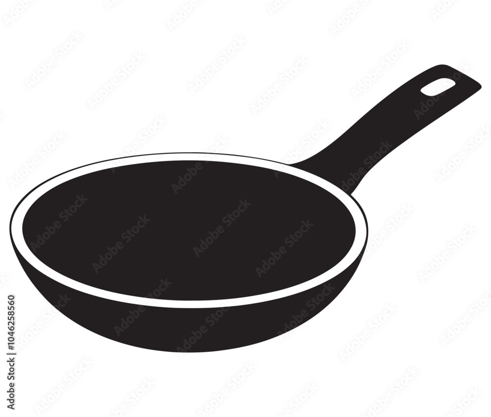 Pan silhouette icon. Frying pan silhouette vector illustration Pan silhouette icon. Frying pan silhouette vector illustration