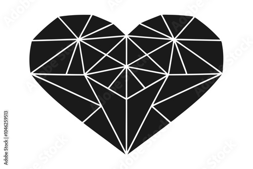  a geometric heart silhouette vector illustration