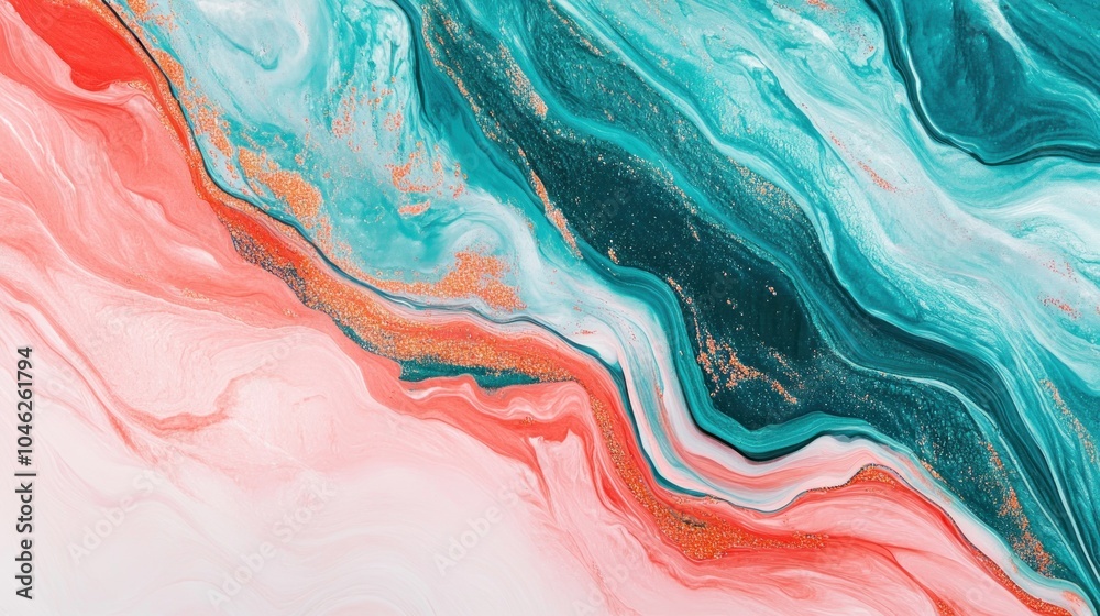 Obraz premium Abstract fluid art with vibrant colors and swirling patterns.