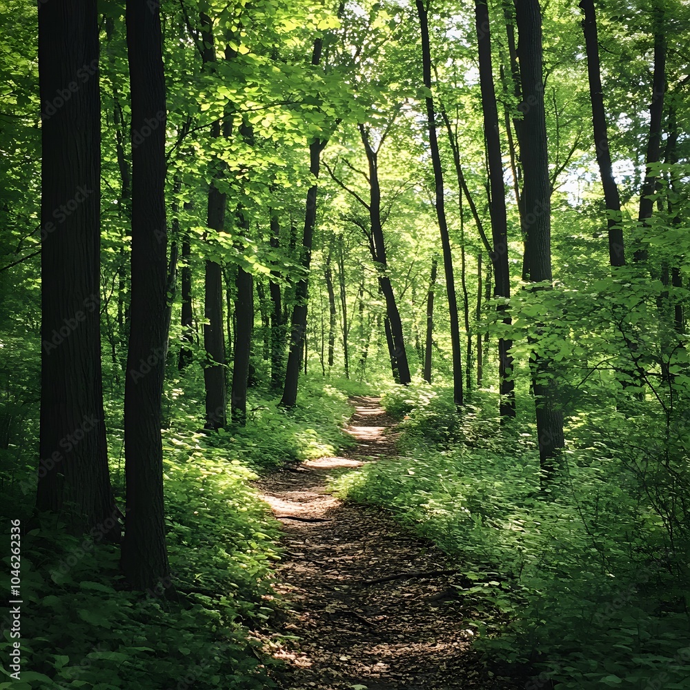 Obraz premium Walking in a forest filled with the sounds of nature helps me forget all my stress.