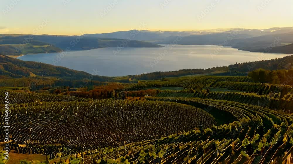 stunning vertical 4K video Naramata vineyards offers panoramic view rolling hills covered overlooking Okanagan Lake British Columbia Canada wine red raw food berry fruit nature season drink ripe stunning vertical 4K video Naramata vineyards offers panoramic view rolling hills covered overlooking Okanagan Lake British Columbia Canada wine red raw food berry fruit nature season drink ripe