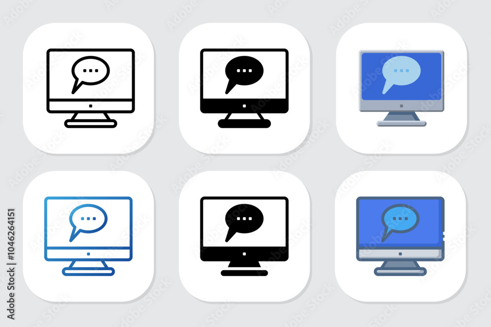 chatting icons with various design styles chatting icons with various design styles