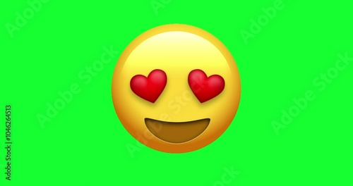 Smiling Face with Heart Eyes Emoji, 4K, Alpha Channel, Loop Animation