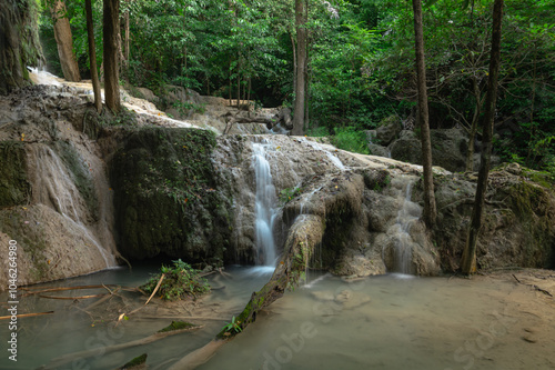 Waterfall and forest at Kanchanaburi, Thailand Oct 2024 photo