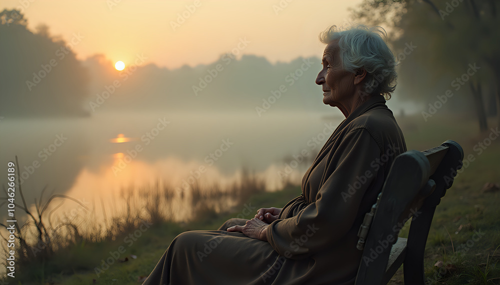 Fototapeta premium person sitting on a bench