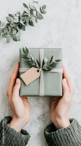 Artfully wrapping a personalized gift with festive paper and natural touches for special occasions