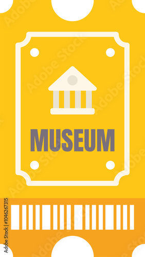 Yellow museum ticket granting access to art, history, and culture for visitors