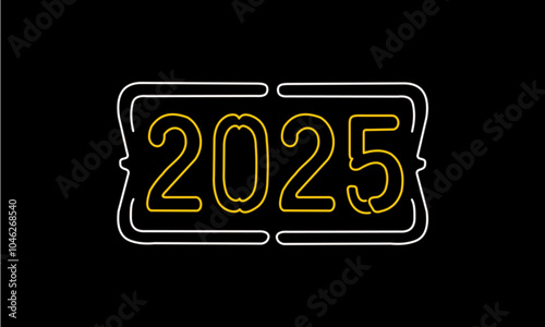 60.epsThis set of vibrant neon-style 2025 designs is perfect for New Year celebrations, party promotions, and event invitations. The glowing digits stand out against a dark background, creating a mode