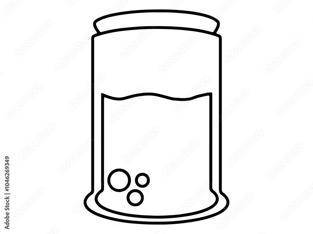 Magicial Potion Bottle Outline Illustration Magicial Potion Bottle Outline Illustration