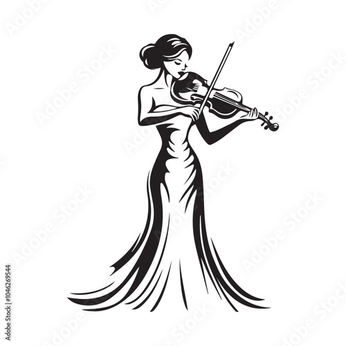 Woman playing violin character vector illustration design Stock Vector Image on white background.
