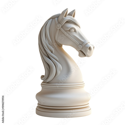 Detailed 3D Render of a Chess Knight Piece