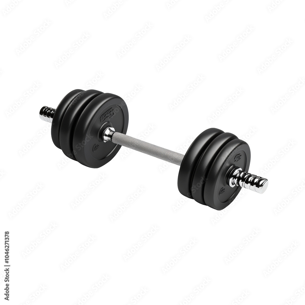 Isolated 3D Dumbbell Set on White Background Isolated 3D Dumbbell Set on White Background