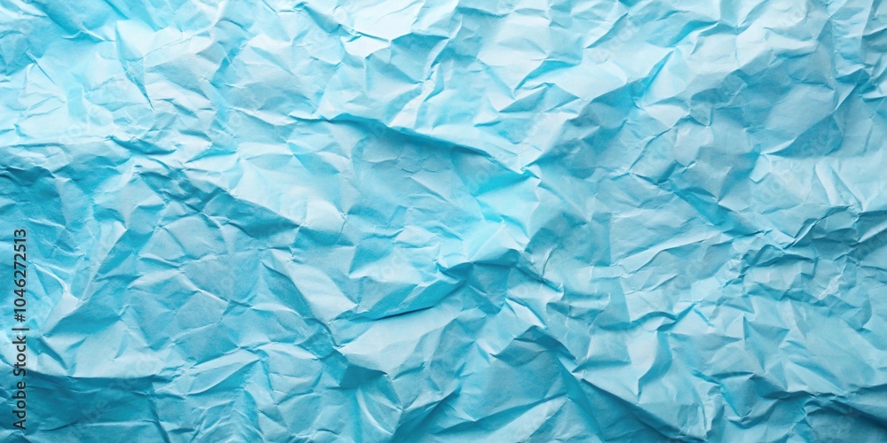 Obraz premium Light blue crumpled paper texture background with a tilted angle