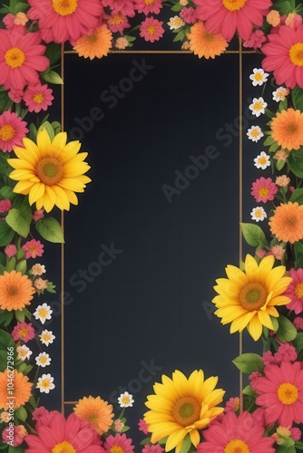 frame with flowers