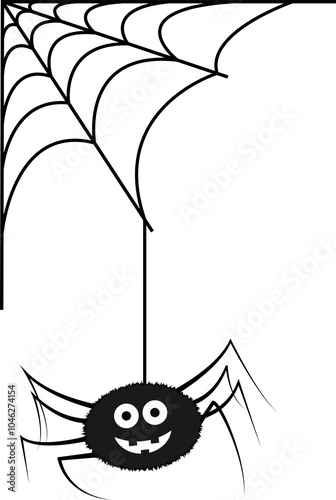 Creepy Spider Monster And Web