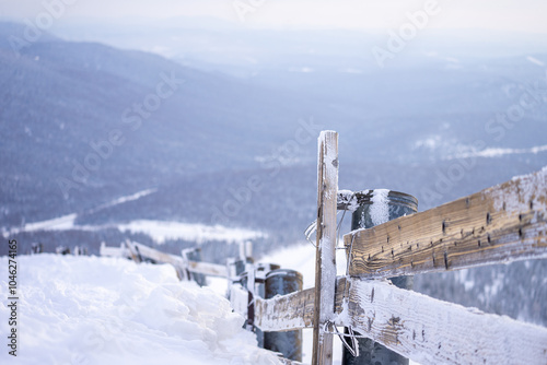 wooden fences provided at ski resort