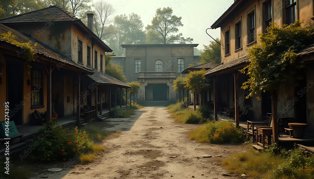 Abandoned Western town under the afternoon sun Abandoned Western town under the afternoon sun