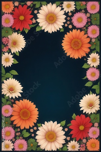 frame with flowers