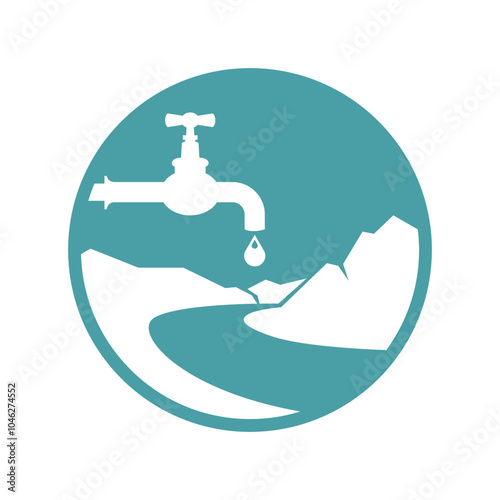 Faucet water sink icon