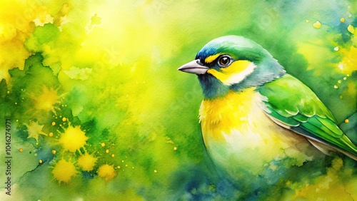 Bright yellow and green watercolor texture background, capturing the essence of spring. Perfect for vibrant designs and projects, bringing an uplifting, fresh aesthetic.