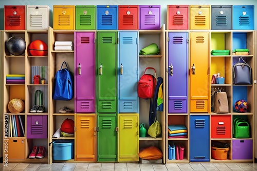 Wallpaper Mural Brightly colored school lockers contain essential tools, accessories, and personal items, giving students convenient access to all they require throughout their school day. Torontodigital.ca