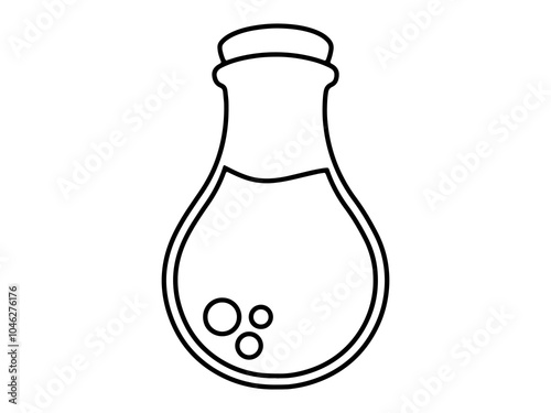 Magicial Potion Bottle Outline Illustration