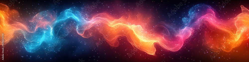 Abstract cosmic swirl of vibrant colors in a starry background. Abstract cosmic swirl of vibrant colors in a starry background.