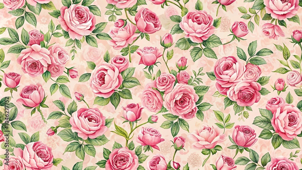 pink floral pattern with rose on light background pink floral pattern with rose on light background
