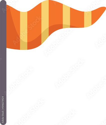 Windsock flapping in the wind, indicating wind direction and strength