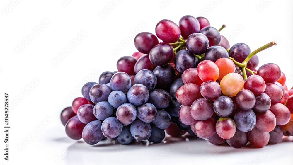 purple red grape bunch isolated on white background purple red grape bunch isolated on white background