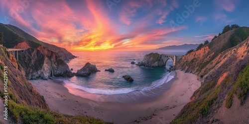 Big Sur Area - Bixby Creek Bridge on Highway 1 in California, USA