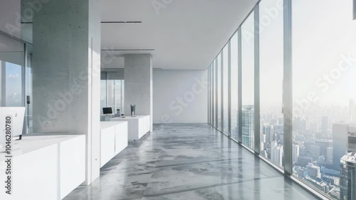 Wallpaper Mural Modern minimalist white interior working office Torontodigital.ca