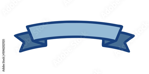 a blue ribbon banner. It has a light blue central section with a darker blue border, and the ends of the ribbon extend outwards and downwards on both sides, creating a decorative look
